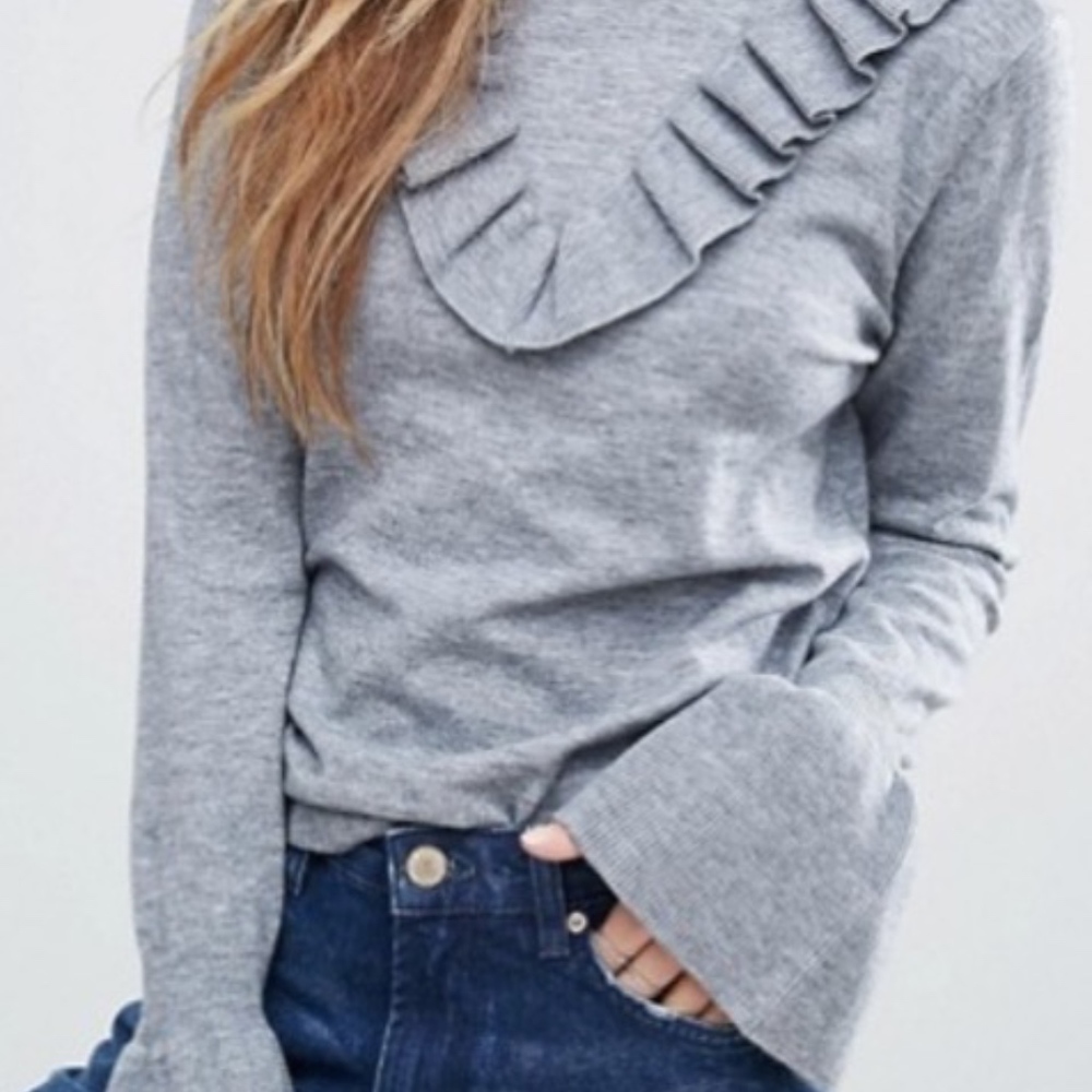 VeroModa High Neck Ruffle Detail Sweater